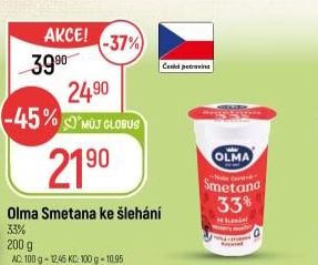 Smetana ke šlehání Olma 33%