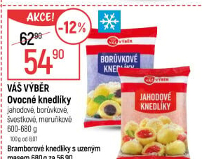 Knedlíky ovocné mražené Váš Výběr