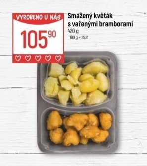 Smažený květák s vařenými brambory Globus