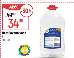 Voda destilovaná OHO