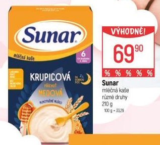 Kaše mléčná krupicová Sunar