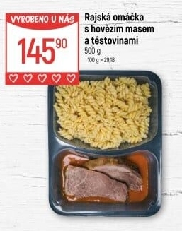 Omáčka rajská s hovězím masem a těstovinami Globus