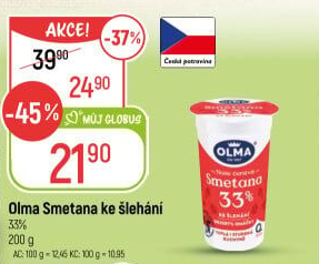 Smetana ke šlehání Olma 33%