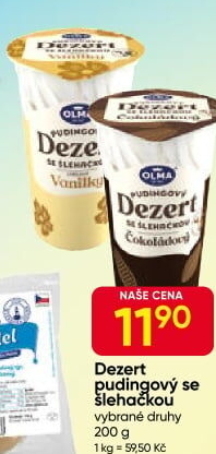 Dezert pudink se šlehačkou Olma