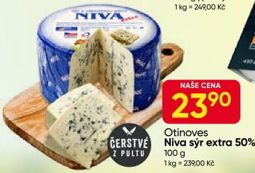 Sýr Niva extra Mlékárna Otinoves