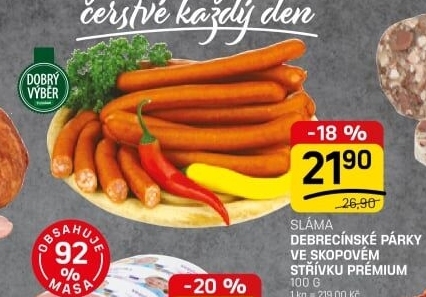 Debrecínské párky Prémium Dobrý Výběr