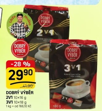Instantní kávy porcované 2v1 Dobrý Výběr