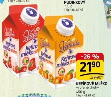 Kefírové mléko ochucené Mlékárna Valašské Meziříčí