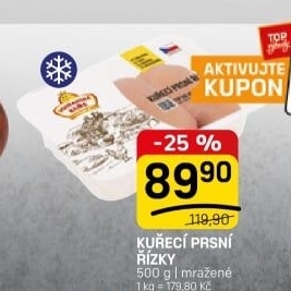 Kuřecí prsní řízky mražené Vodňanské kuře