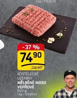 Maso mělněné vepřové Kostelecké uzeniny