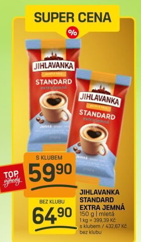 Mletá káva Standard extra jemná Jihlavanka