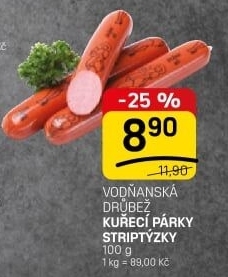 Párky kuřecí striptýzky Vodňanské kuře