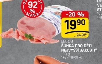 Šunka dětská nejvyšší jakosti LE&amp
