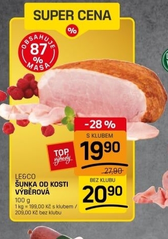 Šunka od kosti výběrová LE&amp