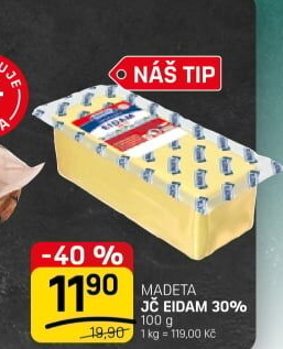 Sýr Eidam Jihočeský 30% Madeta