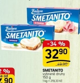 Sýr tavený Smetanito Želetava