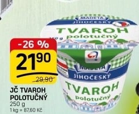 Tvaroh polotučný Jihočeský Madeta