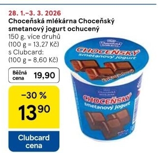 Jogurt smetanový ochucený Choceňský