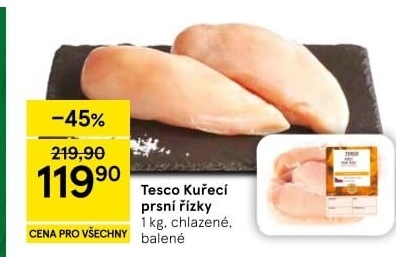 Kuřecí prsní řízky Tesco