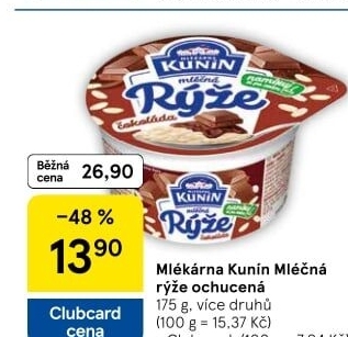 Mléčná rýže Mlékárna Kunín