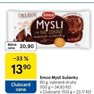 Ovesné sušenky Mysli na zdraví Emco