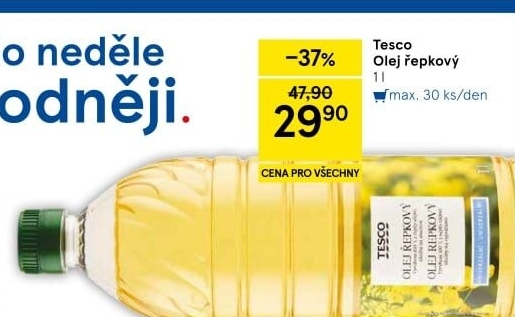 Řepkový olej Tesco