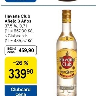 Rum kubánský bílý Aňejo 3 Anos Havana club