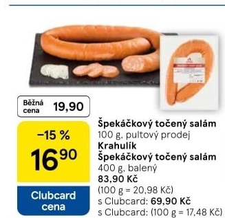 Salám špekáčkový točený