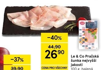 Šunka pražská nejvyšší jakosti LE&amp