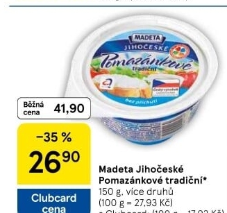 Tradiční pomazánkové Jihočeské Madeta