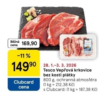 Vepřová krkovice bez kosti Tesco