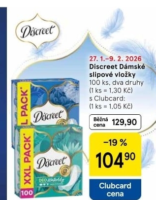 Vložky dámské slipové Discreet