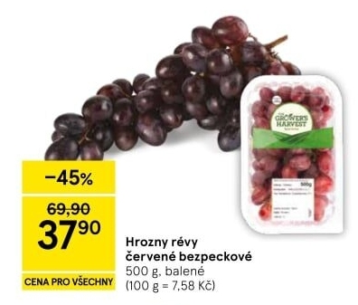 Hrozny červené bezsemenné The Grower'