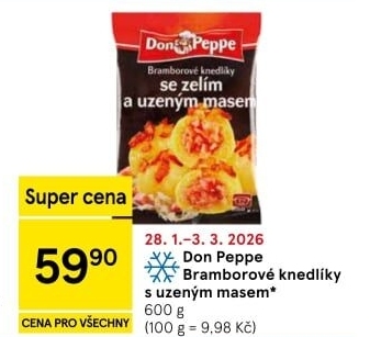 Knedlíky bramborové s uzeným masem mražené Don Peppe
