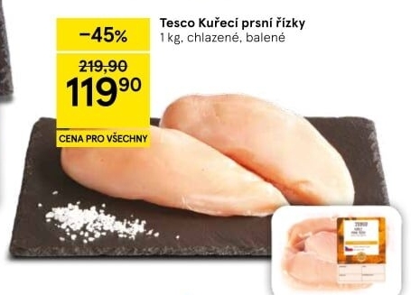 Kuřecí prsní řízky Tesco