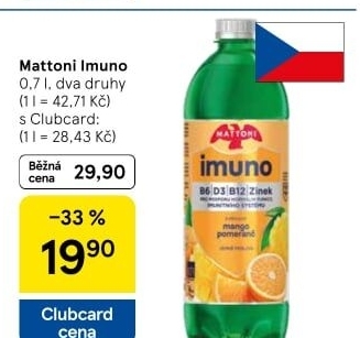 Ochucená voda Mattoni Imuno
