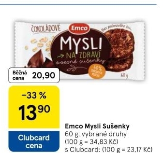 Ovesné sušenky Mysli na zdraví Emco
