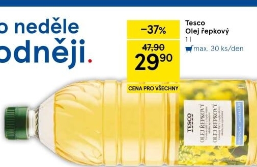 Řepkový olej Tesco