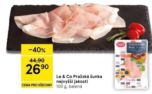 Šunka pražská nejvyšší jakosti LE&amp
