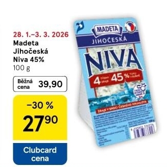 Sýr Niva Jihočeská 45% Madeta