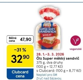 Toustový chléb Sandwich Soft Ölz
