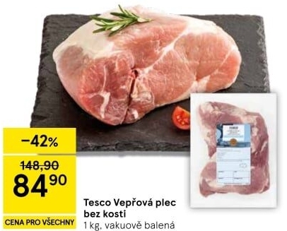 Vepřová plec bez kosti Tesco
