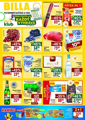 akční leták BILLA 28.1.2026-3.2.2026
