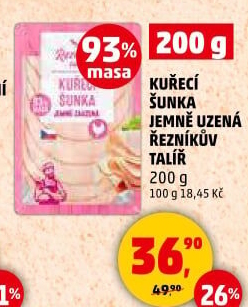 Šunka kuřecí jemně uzená Řezníkův talíř
