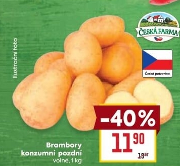 Brambory konzumní pozdní Česká farma