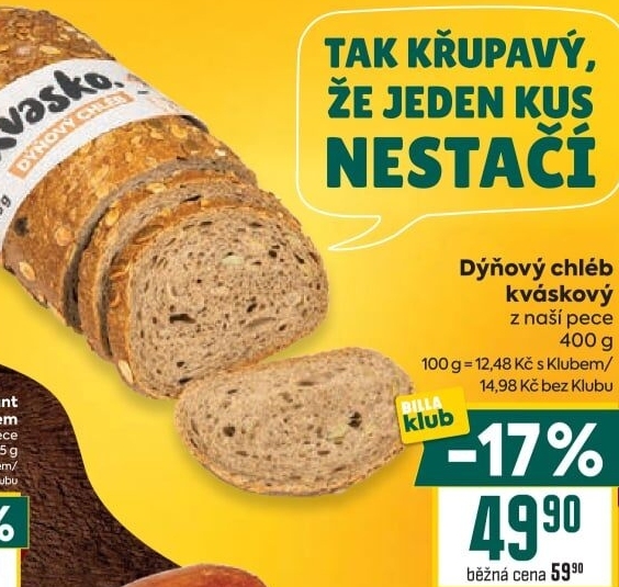 Kváskový dýňový chléb Minit