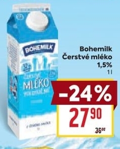 Mléko čerstvé Bohemilk - 1,5% polotučné