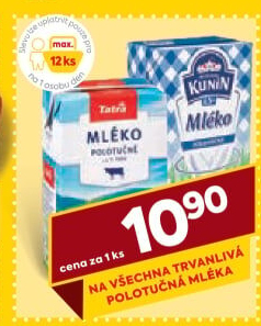 Mléko trvanlivé - 1,5% polotučné