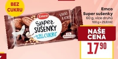 Ovesné sušenky Super bez cukru Emco