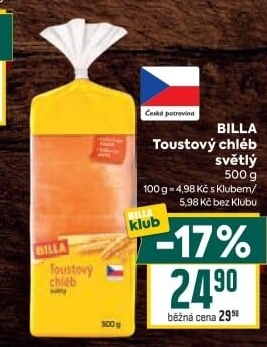 Toustový chléb Billa